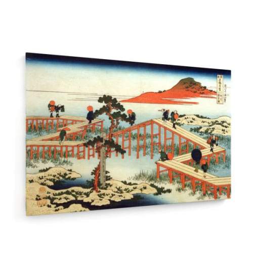 Tablou pe panza (canvas) - Hokusai - Ancient view of Yatsuhashi Bridge AEU4-KM-CANVAS-219