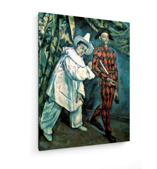 Tablou pe panza (canvas) - Paul Cezanne - Pierrot and Harlequin - 1888 AEU4-KM-CANVAS-456