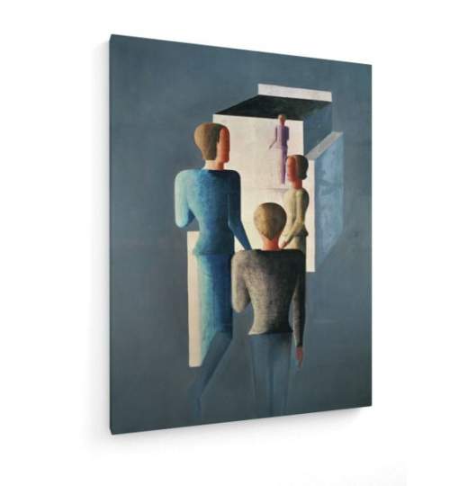 Tablou pe panza (canvas) - Oskar Schlemmer - Four figures and cube AEU4-KM-CANVAS-571