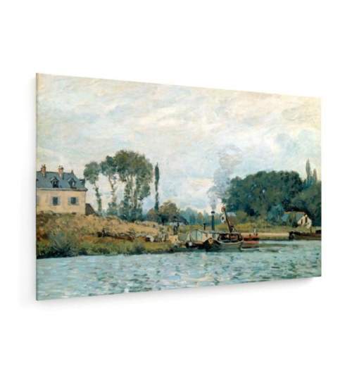 Tablou pe panza (canvas) - Sisley - Boats at the floodgate - 1873 AEU4-KM-CANVAS-990