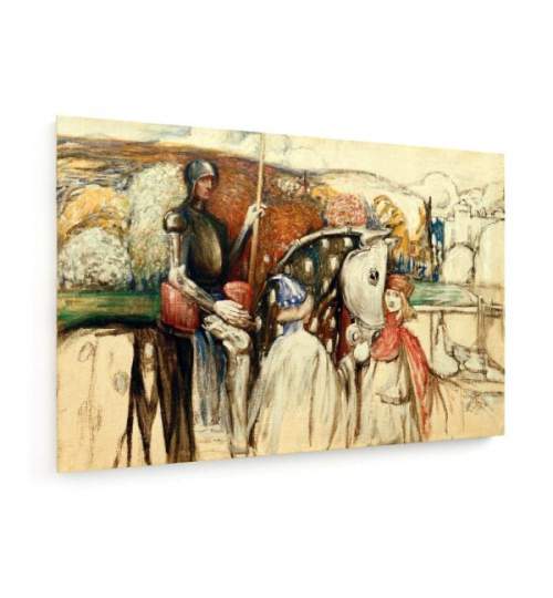 Tablou pe panza (canvas) - Wassily Kandinsky - Travelling Knight - Painting c.1902 AEU4-KM-CANVAS-1431