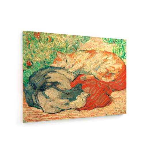 Tablou pe panza (canvas) - Franz Marc - Cats on a red blanket - 1909/10 AEU4-KM-CANVAS-1849