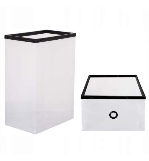 Organizator Cutie pentru depozitare Incaltaminte, 33x23x13.5 cm, transparent/negru