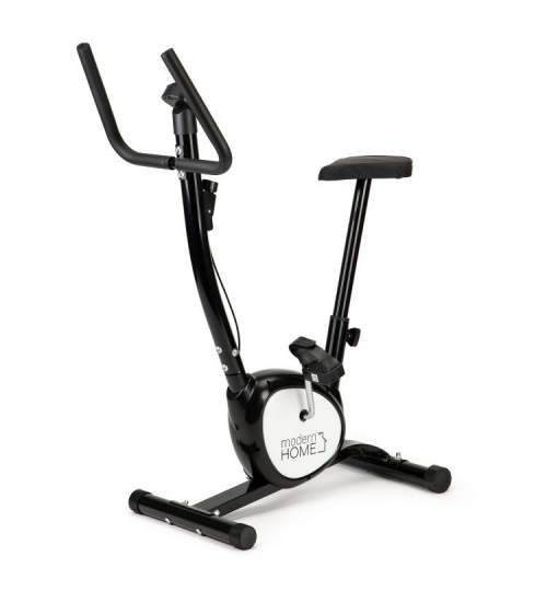 Bicicleta Fitness Reglabila cu Afisaj LCD Diferite Valori, 115x78cm, Culoare Alb/Negru