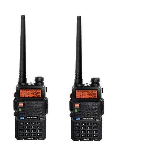 Set 2 bucati Statie radio portabila Baofeng UV-5R-BF Putere 8W, Dual Band VHF/UHF 136 - 174 MHz / 400-520 Mhz, casti cu microfon inclus MTEK-2UV5R