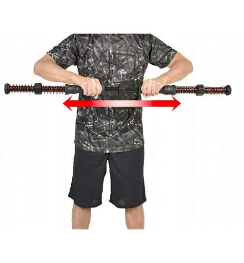Bara multifunctionala pentru exercitii fitness, cu arcuri, rezistenta maxima 80kg, 104.5cm