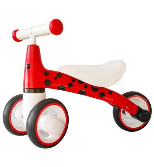 Tricicleta pentru copii EcoToys, model Buburuza, capacitate 20kg, culoare rosu