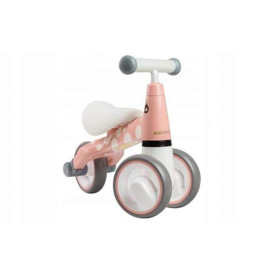 Tricicleta pentru copii EcoToys, model Flamingo, capacitate 20kg, culoare roz