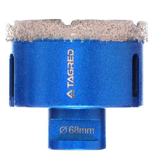 Carota diamantata M14 Tagred pentru gresie sau ceramica, 68mm, 11000 rpm, albastru