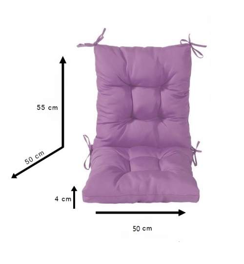 Perna sezut/spatar pentru scaun de gradina sau balansoar, 50x50x55 cm, culoare mov