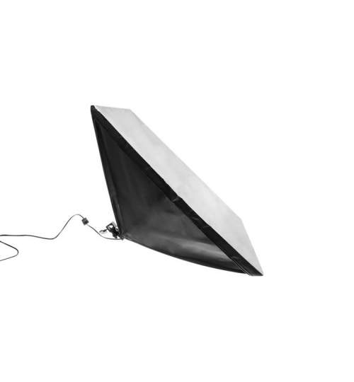 Set 2 Lampi Lumina Continua Softbox pentru Studio Foto sau Videochat cu Bec 125W si Suport Trepied Reglabil 80-200cm