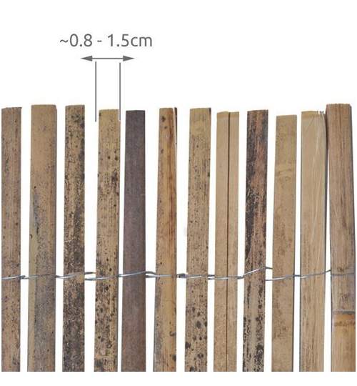Gard paravan pentru gradina sau curte, din bambus natural, 1.5x5m