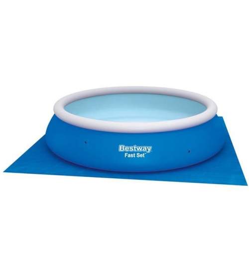 Covor de protectie Bestway pentru piscina, dimensiune 396x396 cm, albastru