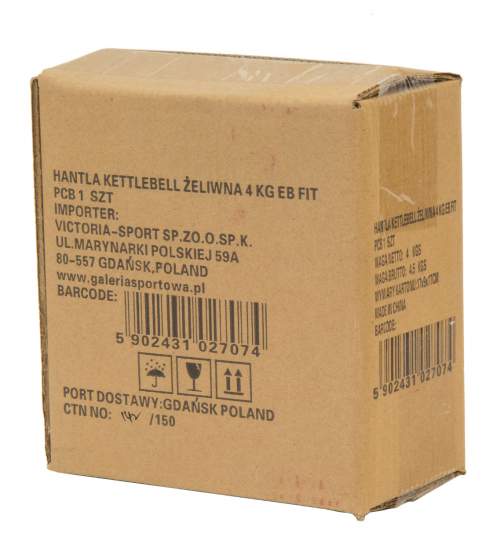 Gantera Kettlebell cu maner EB Fit, greutate 4 kg, culoare Verde