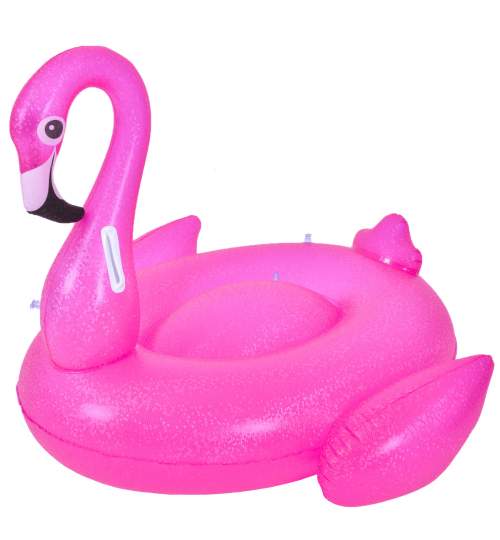 Saltea Gonflabila pentru Copii, model Flamingo, pentru Piscina, cu manere, 110x90 cm, roz