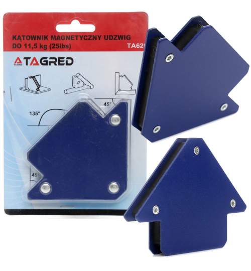 Dispozitiv magnetic Tagred pentru fixare sudura, 3 unghiuri, 11.5kg, albastru TGD13-TA620