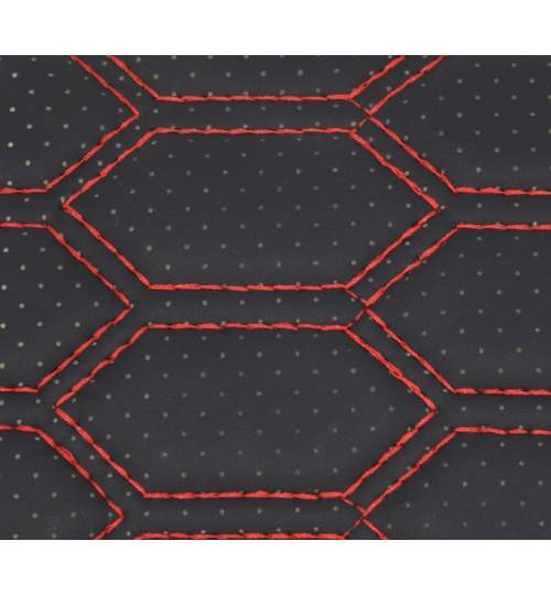 Material hexagon cu gaurele  negru/cusatura rosie COD: Y03NR MRA36-040621-58