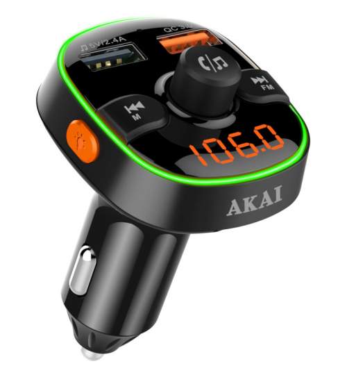 Modulator FM Akai FMT-52BT, Bluetooth, USB, functie incarcator telefon, microfon incorporat, afisaj LED MRA36-160321-4