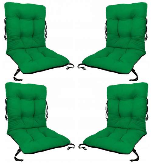 Set 4 perne decorative pentru scaun de bucatarie cu spatar, dimensiune sezut 42x40 cm, spatar 42x50 cm, culoare verde