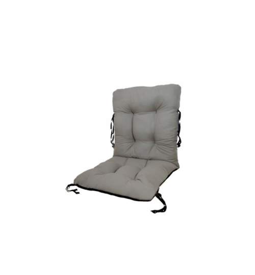 Perna decorativa pentru scaun de bucatarie cu spatar, dimensiune sezut 42x40 cm, spatar 42x50 cm, culoare gri