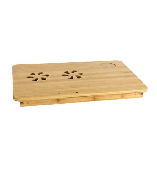 Masa din bambus pentru laptop cu picioare pliabile 50x30cm