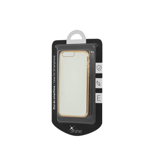 Husa Carcasa de Protectie pentru Telefon Smartphone iPhone 7 Plus, Transparenta cu Margini pe Auriu