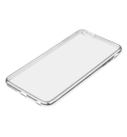 Husa Carcasa de Protectie pentru Telefon Smartphone iPhone 7, Transparenta cu Margini pe Argintiu