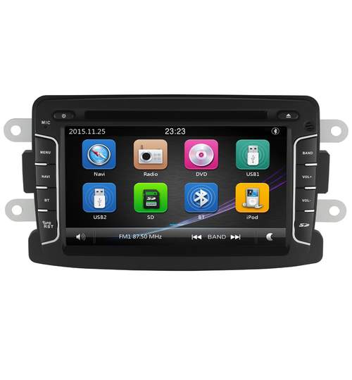 Unitate Multimedia cu Navigatie GPS, Touchscreen HD 7” Inch, Windows, Dacia Duster 2012- + Cadou Card Soft si Harti GPS 8Gb