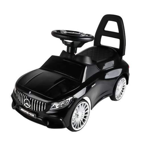 Masinuta Mercedes GLE 65 AMG, volan interactiv cu melodii, faruri LED, capacitate 25kg, culoare negru