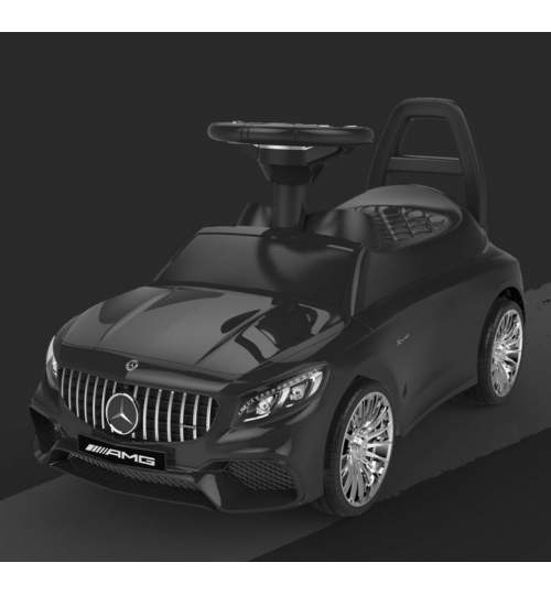 Masinuta Mercedes GLE 65 AMG, volan interactiv cu melodii, faruri LED, capacitate 25kg, culoare negru