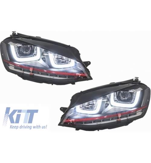 Faruri 3D LED VW Golf 7 VII (2012-2017) R20 GTI Design Semnal Dinamic LED KTX2-HLVWG7GTILEDFW