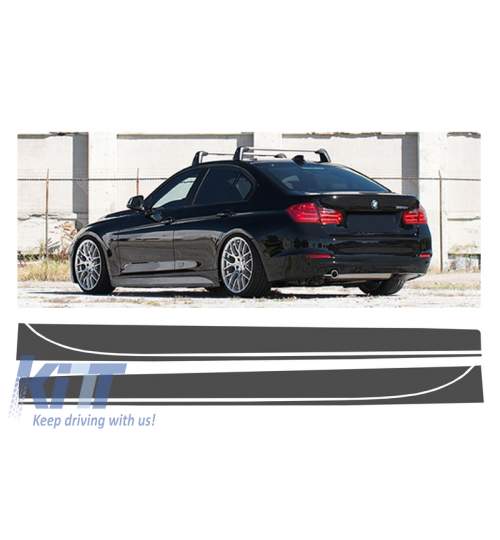 Stickere Laterale Gri Inchis BMW Seria 3 F30 F31 (2011-up) M-Performance Design KTX2-STICKERF30DG