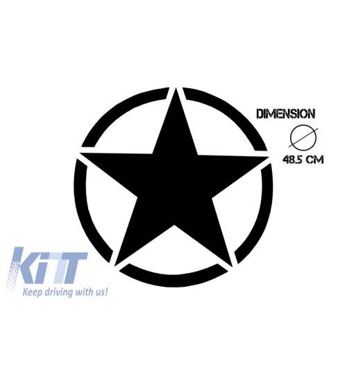 Sticker Stea Negru Universal Jeep, SUV, Camioane sau alte Autoturisme KTX2-STICKERSTARB