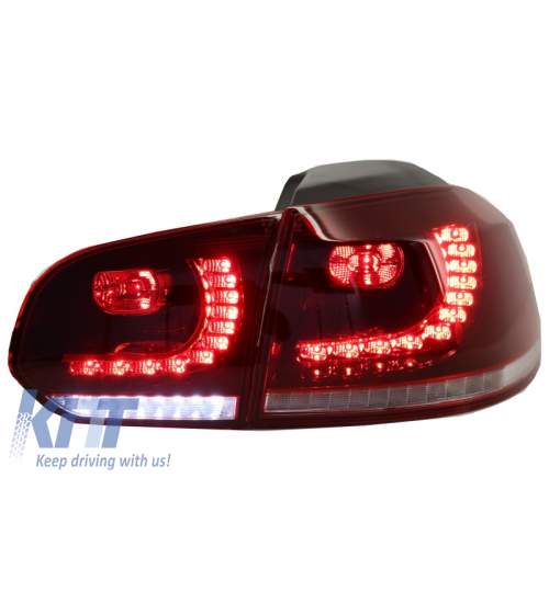 Stopuri FULL LED VW Golf 6 VI (2008-2013) R20 Design Semnal Secvential Dinamic KTX2-TLVWG6R20RCFW