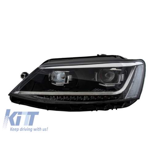 Faruri LED DRL VW Jetta Mk6 VI Non GLI (2011-2017) Semnal Dinamic Secvential Xenon Matrix Design KTX2-HLVWJ6MX