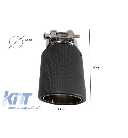 Toba Universala Ornament Sistem de evacuare Carbon Fiber Finisaj Mat KTX2-GJET-021