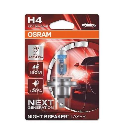Bec Auto Halogen Osram Night Breaker Laser H4 12V 60/55W KTX2-64193NL-01B60