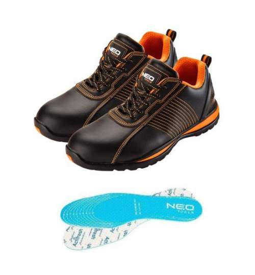 Pantofi de lucru, SB, SRA, piele, protectie metalica, talpici/branturi, marimea 42, NEO MART-82-103