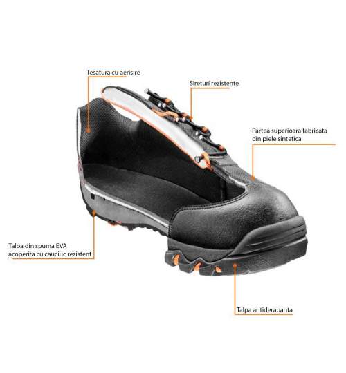 Pantofi de lucru fara elemente metalice, SRA, talpici/branturi, marimea 41, NEO MART-82-712