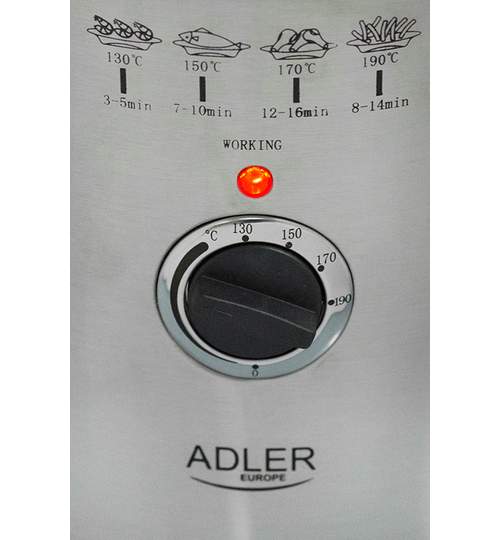 Friteuza Electrica Adler cu Termostat Reglabil, Capacitate 1,5 Litri, Putere 1000W