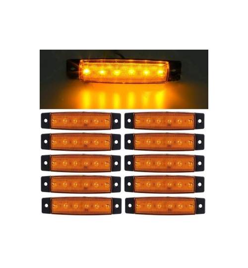 Lampa laterala 6 LED-uri Galbena 12v MVAE-374