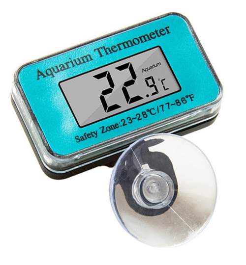 Termometru digital pentru acvariu cu ventuza si ecran LCD, 1xLR44, albastru