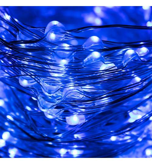 Instalatie luminoasa decorativa LED de Craciun, 480 led-uri, albastru, 48m, 220V