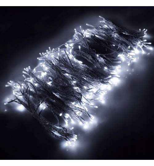 Instalatie luminoasa decorativa cu 306 LED-uri, pentru Craciun, tip Perdea, 3m, 220V, alb rece