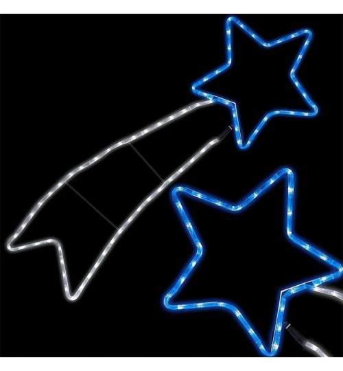 Decoratiune Luminoasa Led tip forma de Cometa, 72 leduri, 106x37, 220v, alb/albastru