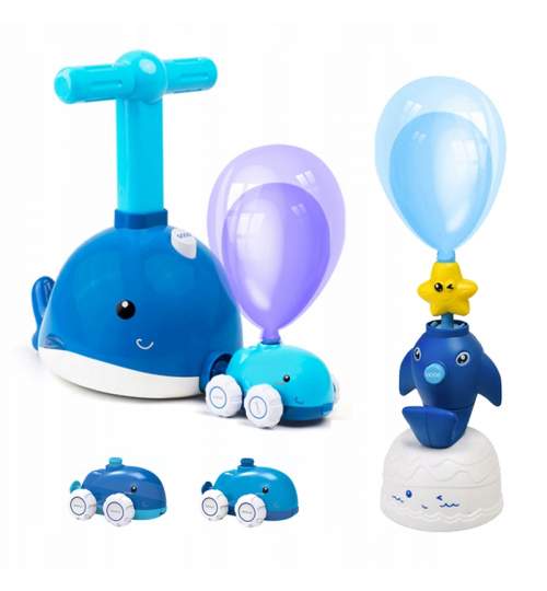 Set Interactiv pentru Copii de Lansare Baloane cu Aer si Diverse Figurine, albastru/alb