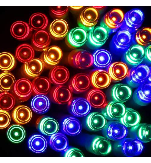Instalatie luminoasa de Craciun 120 LED-uri, lungime totala 9m , 8 functii, 3x baterii AA, culoare multicolor