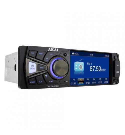 Radio auto 4 x 25 W, 1 DIN, Bluetooth, USB, slot card SD / MMC, Aux  display TFT 4 inch, telecomanda MALE-5673