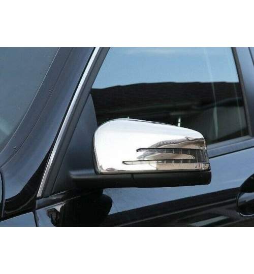 Ornamente capace oglinda inox ALM Mercedes GLK cu semnalizare MALE-4731