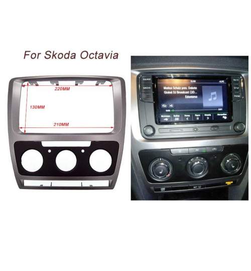 Rama adaptoare trim Skoda Octavia 2 Facelift 2009-2013 Clima manuala MALE-8